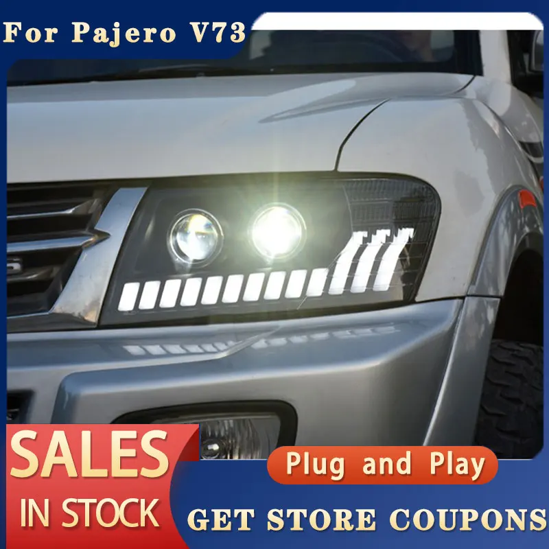 

Для Pajero Head светильник s 2004-2014 Pajero V73 LED Head светильник Montero V75 V77 дневные ходовые огни s указатели поворота