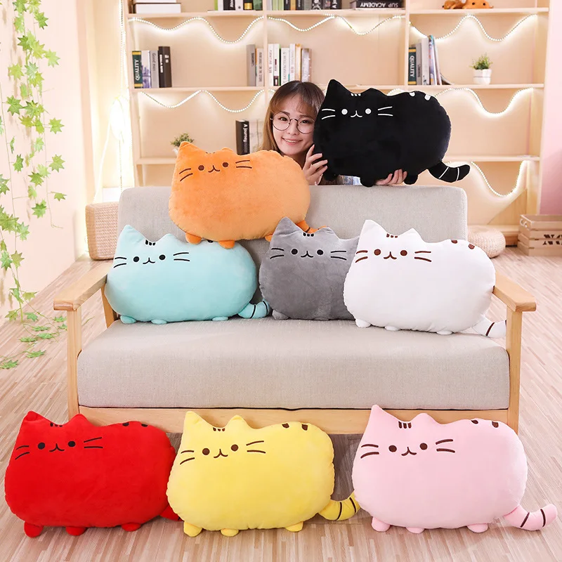 

Hot 1PC 25cm Cute Biscuits Cats Cartoon Cat Sofa Sleeping Kawaii Stuffed Animal Plush Toys Birthday Girls Gift Baby Pillows