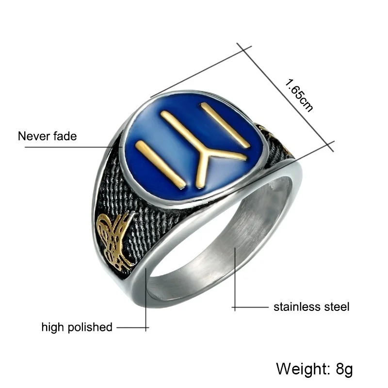 Retro fashion Hip Hop Punk Oriental Chinese Character Fire Men\'s Ring jewelry party jewelry accessories gift wholesale