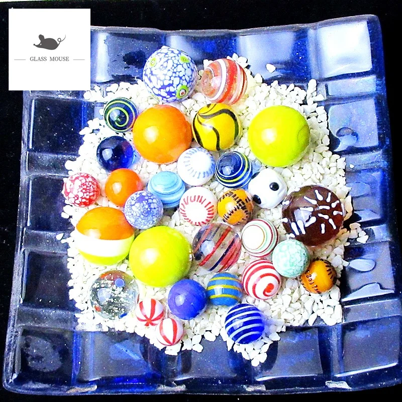 Handmade Glass Marbles Balls 30Pcs Colorful Mixed Design Marbles Home Fish Tank Decor Vase Aquarium Nuggets Game Toys For Kids