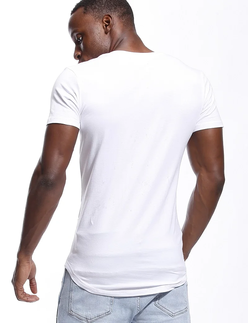 Deep V Neck T-Shirt Men Plain V-Neck T Shirts for Men Fashion Cotton Compression Top Tees Male Fathers Day Gifts Men Clothing