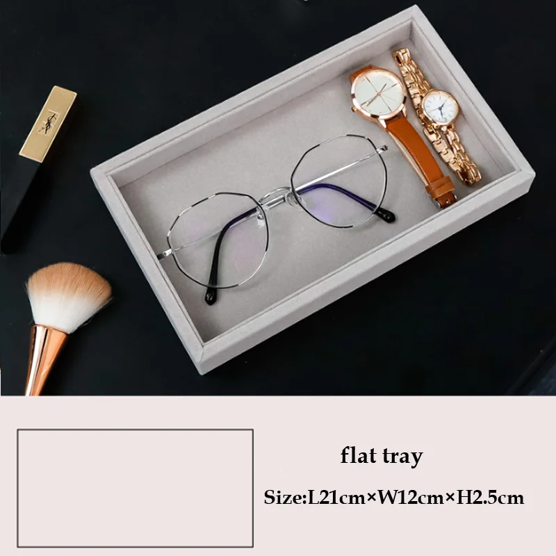 Wholesale Price Handmade  Jewelry Display  Jewellery Organizer Cosmetic Box Makeup Organizer Fully Wrapped High-grade Flannel