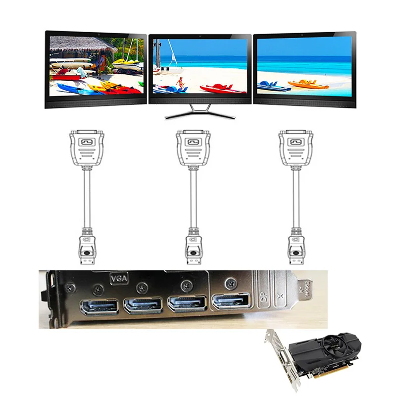 20CM Active DP Male to DVI Female Converter Cable Cord Active DP High Definition Multi Screen Splicing Adaptor