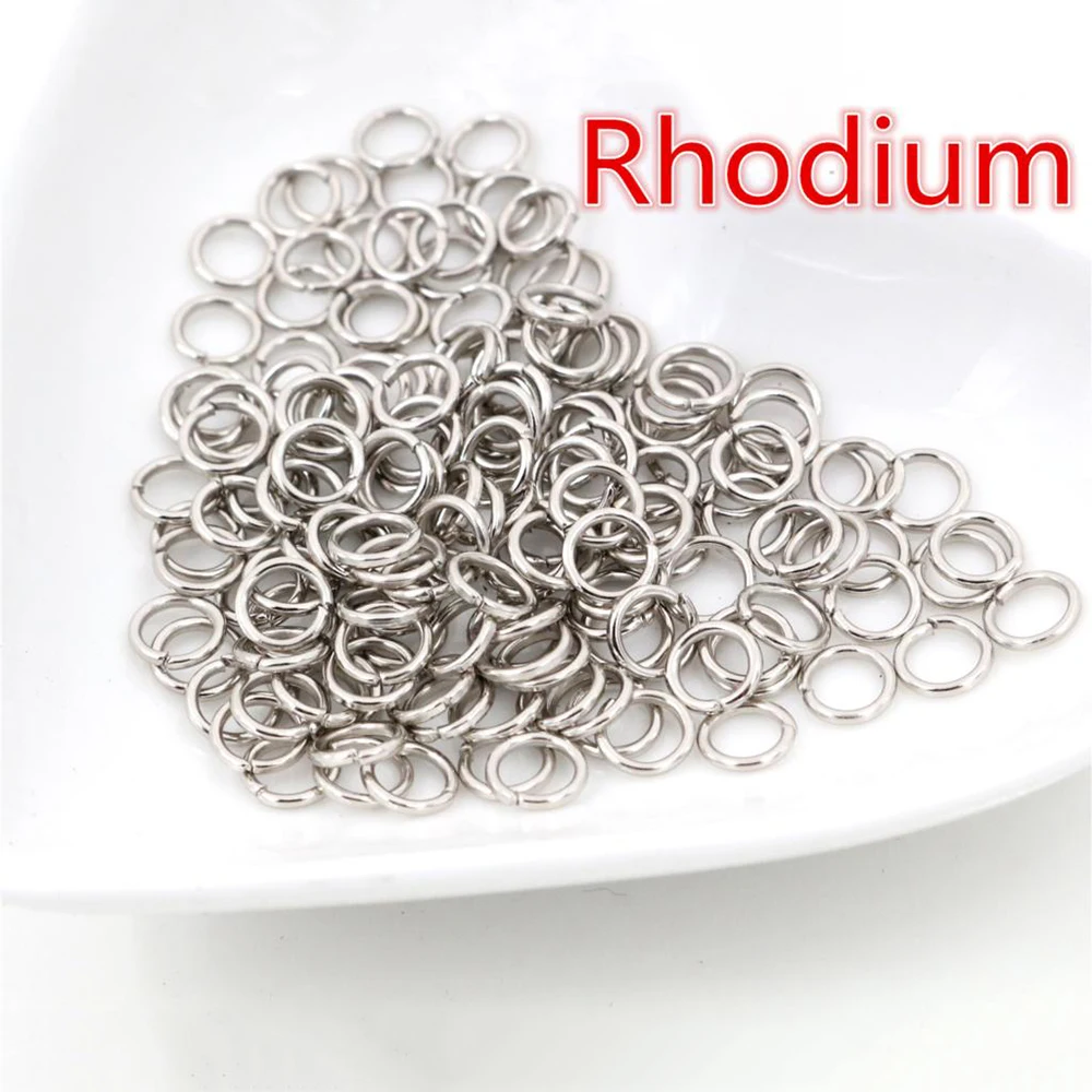200 piezas/lote 3/4/5/6/7/8/10/12mm accesorios de joyería de Metal DIY anillos de salto de bucles individuales abiertos y anillo dividido para la