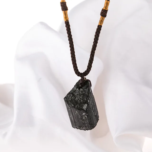 Natural Black Tourmaline Natural Stone Pendants Reiki Bead Pendant Nunatak Raw Chakra Healing Energy Stone  Jewelry