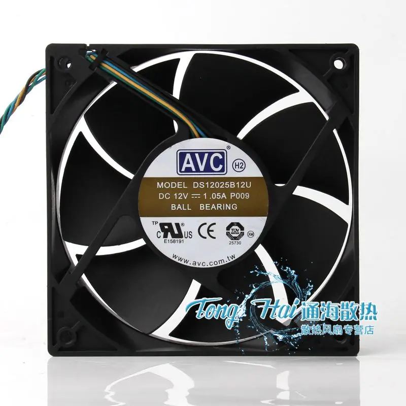 

AVC DS12025B12U P009 Server Cooling Fan DC 12V 1.05A 120x120x25mm 4-wire