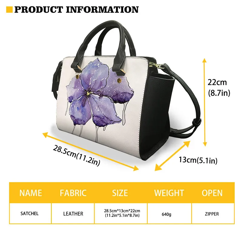 Noisydesigns New Trend Custom Women Shoulder Bag Pu Totes Purse Set  Printed Leather Casual Luxury Floral Messenger Sac Dropship