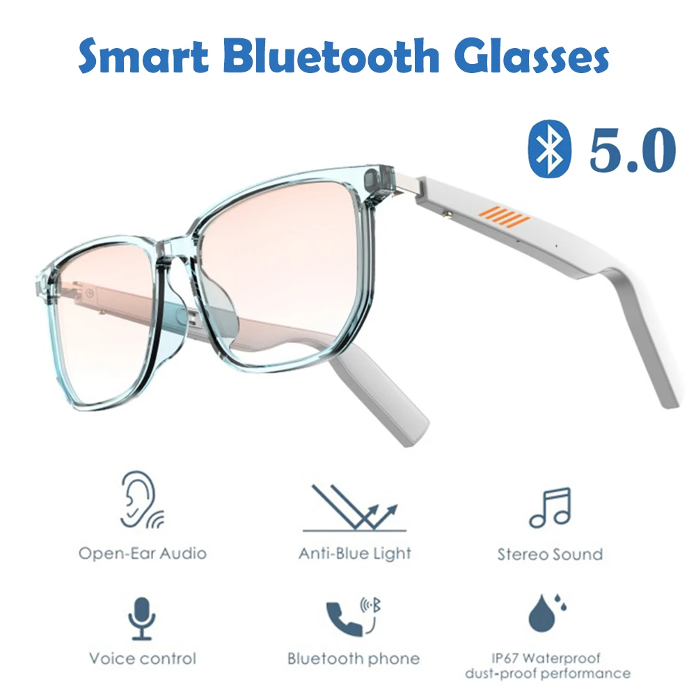 TCW01 Smart Bluetooth Glasses Music Glasses IP67 Waterproof and Dustproof Voice Control Bluetooth 5.0 Blue Light Proof Glasses