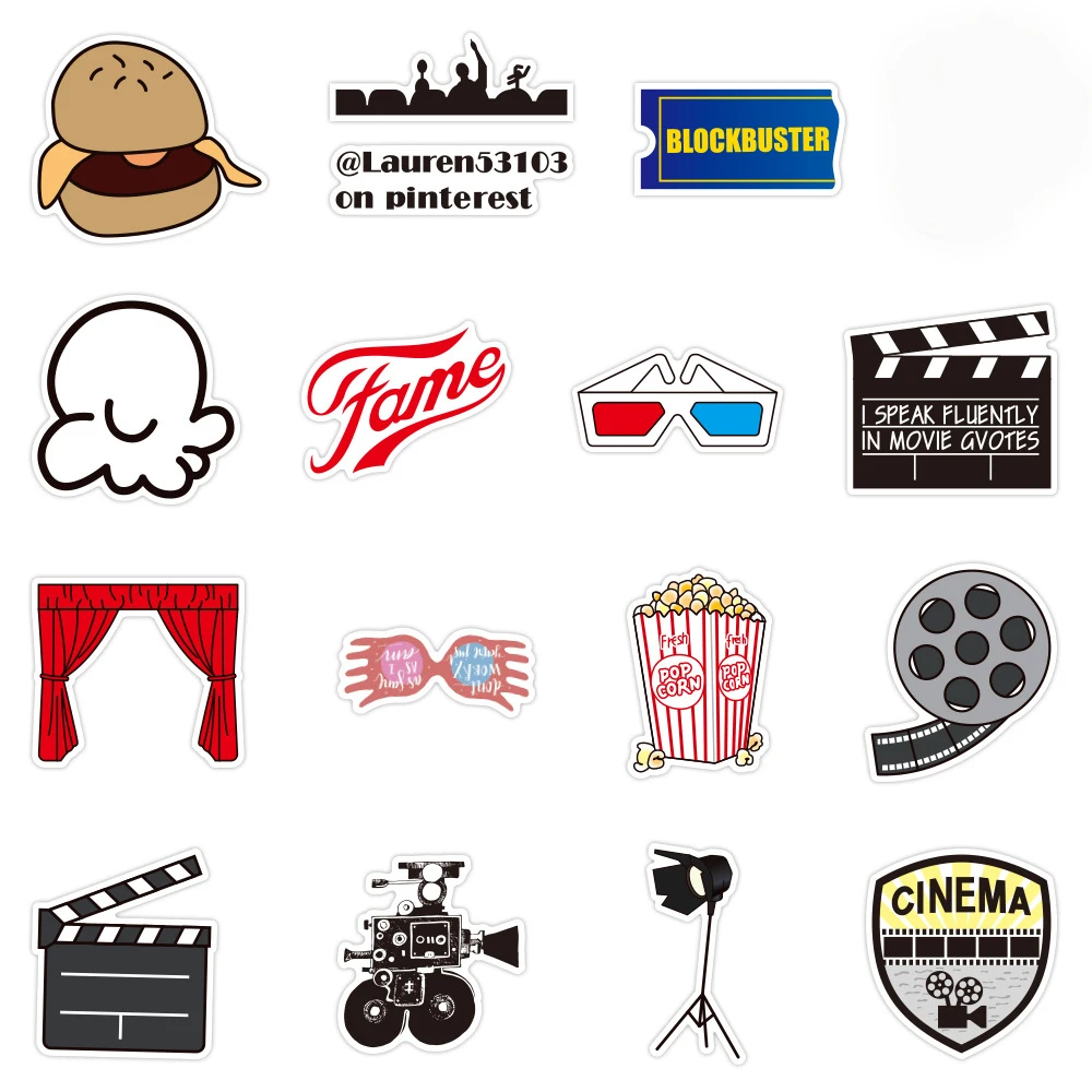 10/30/50pcs Movie Party Cartoon Stickers Aesthetic DIY Phone Case Laptop Scrapbooking Water Bottle Graffiti Kids Sticker Decal