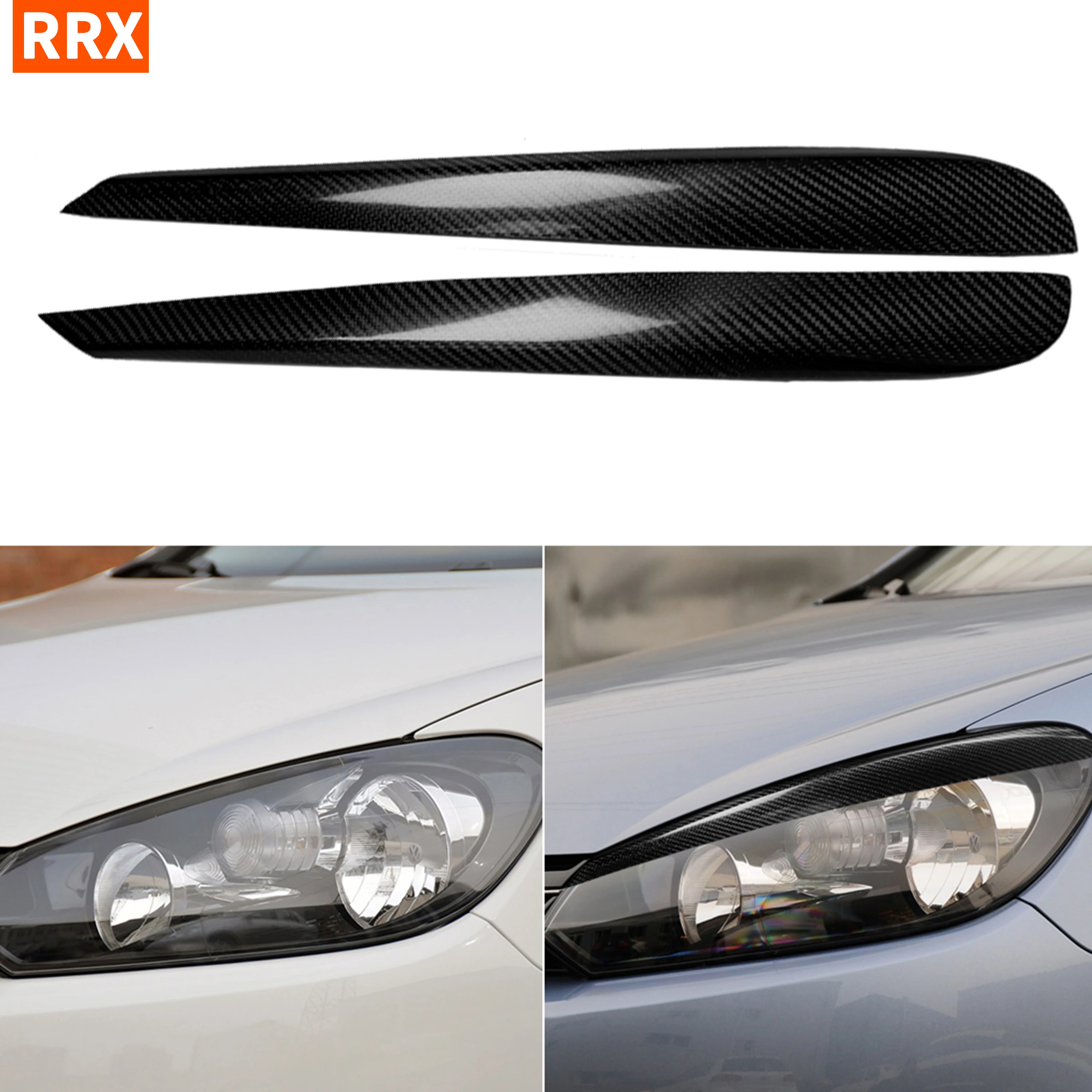 

For VW Golf 6 GTI R MK6 2009-2012 Auto Headlight Cover Shells Eyebrows Eyelid Headlamp Stickers Racing Lights Car Accessories