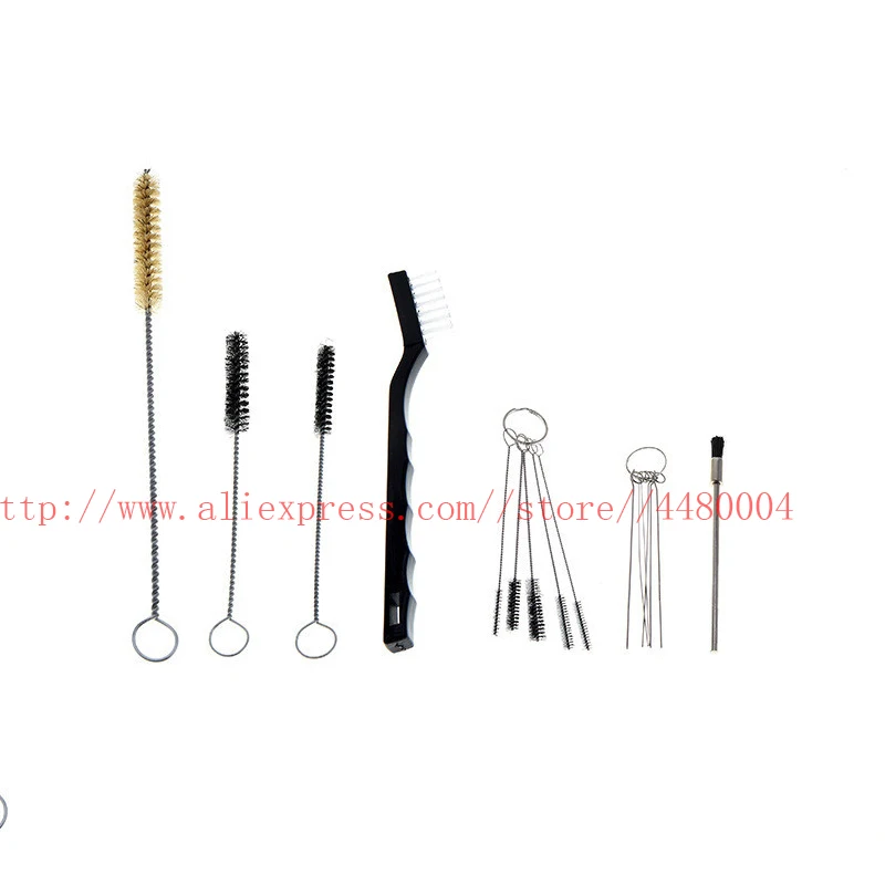 17pcs strumento di pulizia della pistola a spruzzo Kit di strumenti di riparazione della pulizia dell'ugello dell'aerografo ago + Set di spazzole