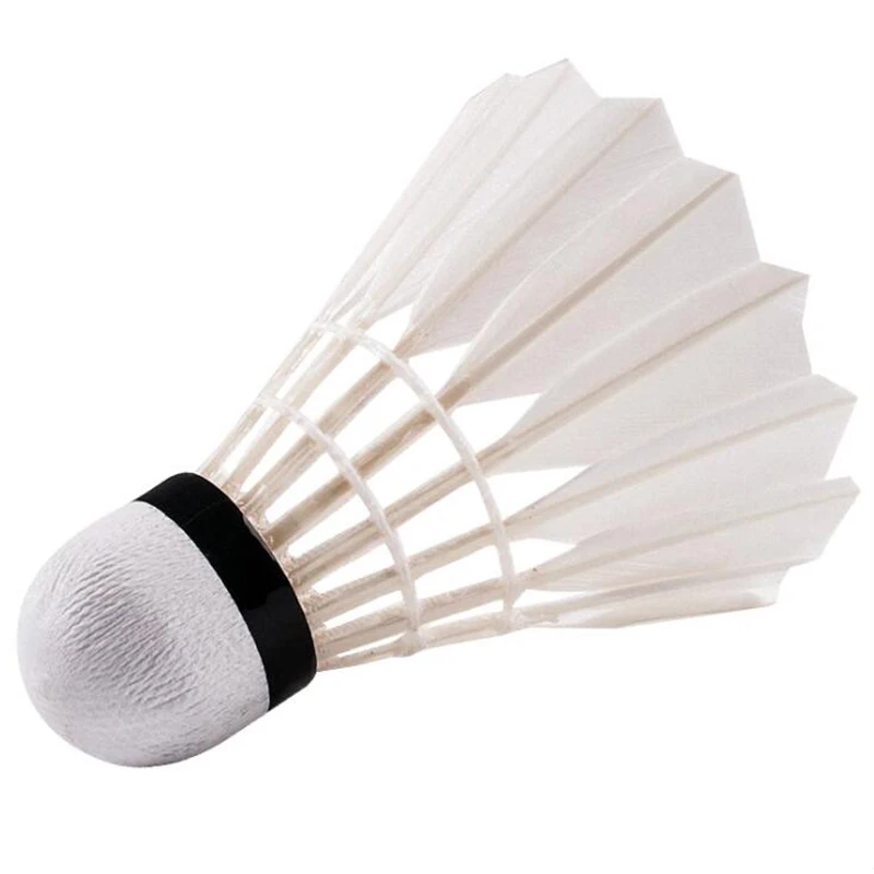 12PCS/Pack Plastic Shuttle Cork Badminton Shuttlecock Badminton Birdies Bedminton Goose Feather Ball Train Badminton Accessories