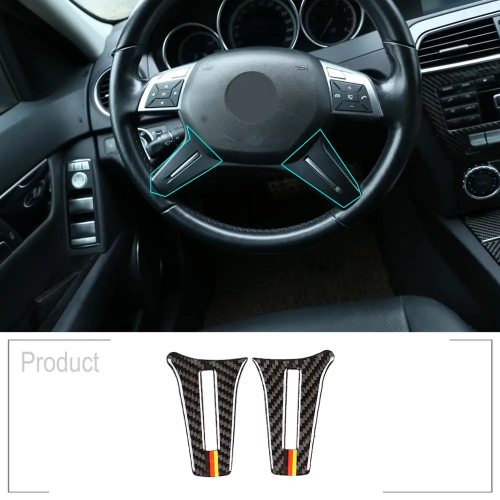 

Soft Carbon Fiber Car Steering Wheel Decoration Sticker For Mercedes Benz C Class W204 2011-2013