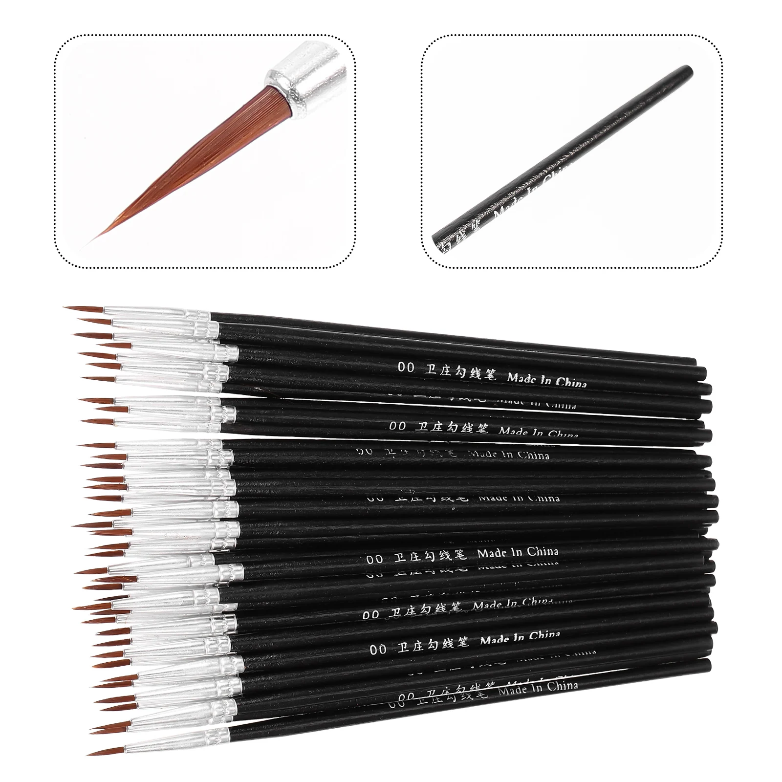 100pcs Brush Paint Mini Drawing Brushes Paintbrushes Sable Detail Long Tiny Nail Handle Premium Natural Filbert Artist Hair