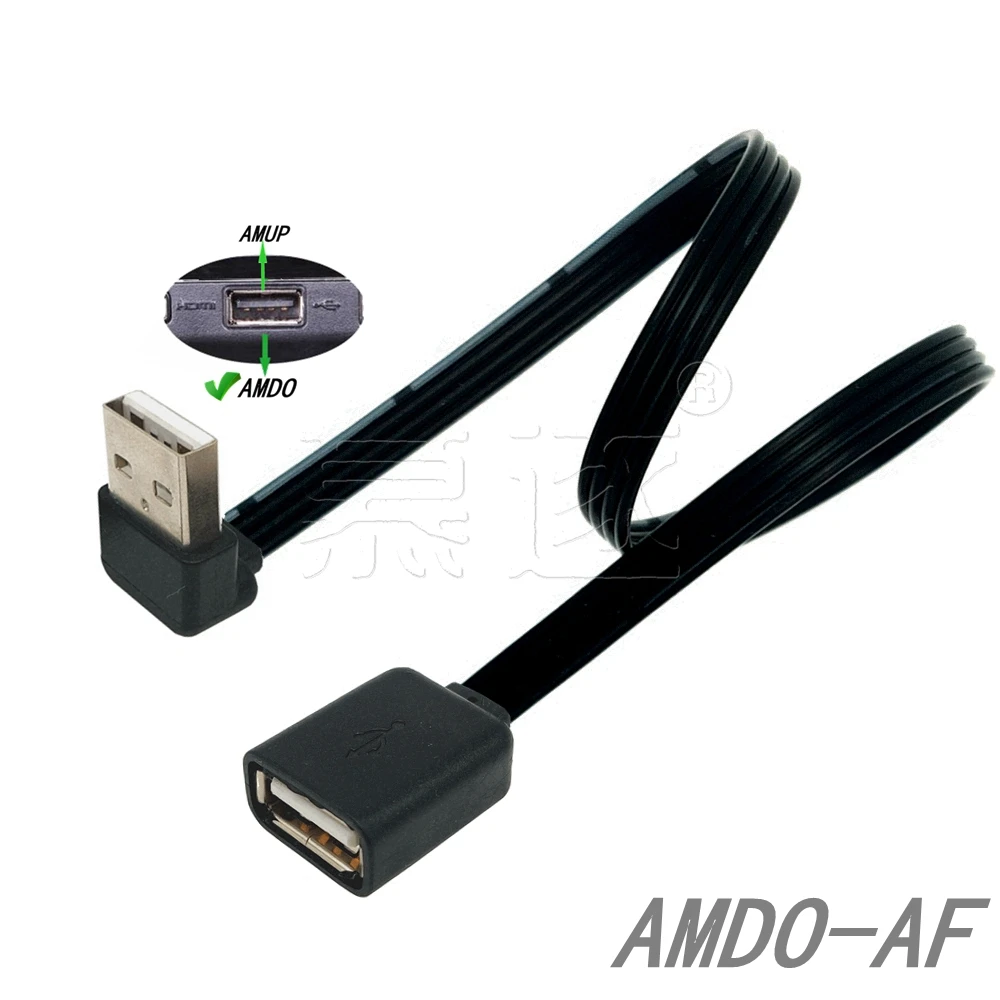 

USB 2,0 A штекер-гнездо 90 Угловой фотокабель USB2.0 штекер-гнездо правый/левый/вниз/вверх черный кабель Шнур