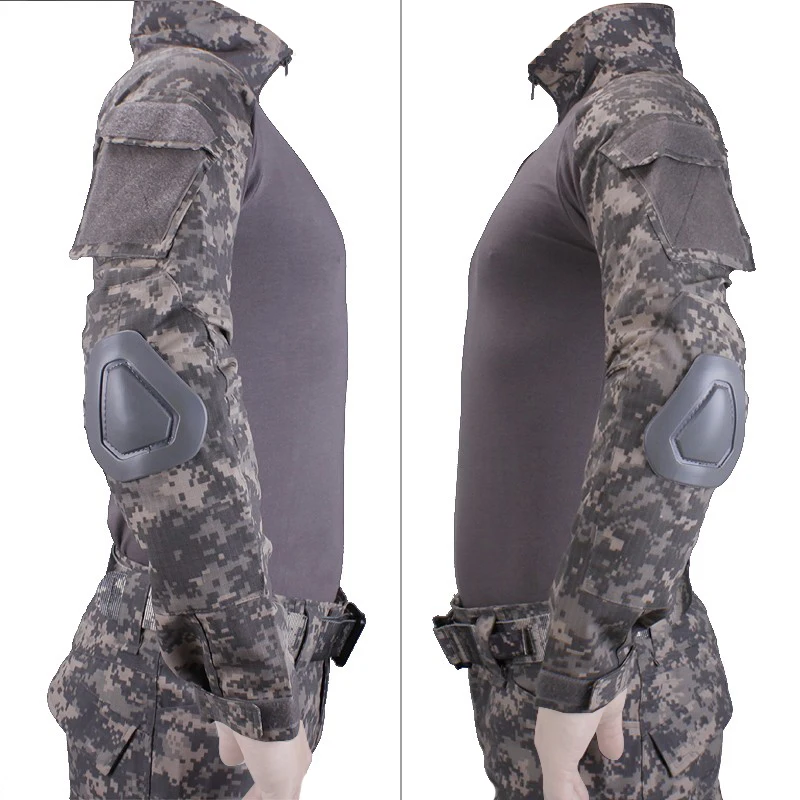 VULPO Camouflage BDU ACU Combat Uniforms Shirt/Broek & Elbow/Knee Pads Militaire Game Cosplay Uniform Ghilliekostuum