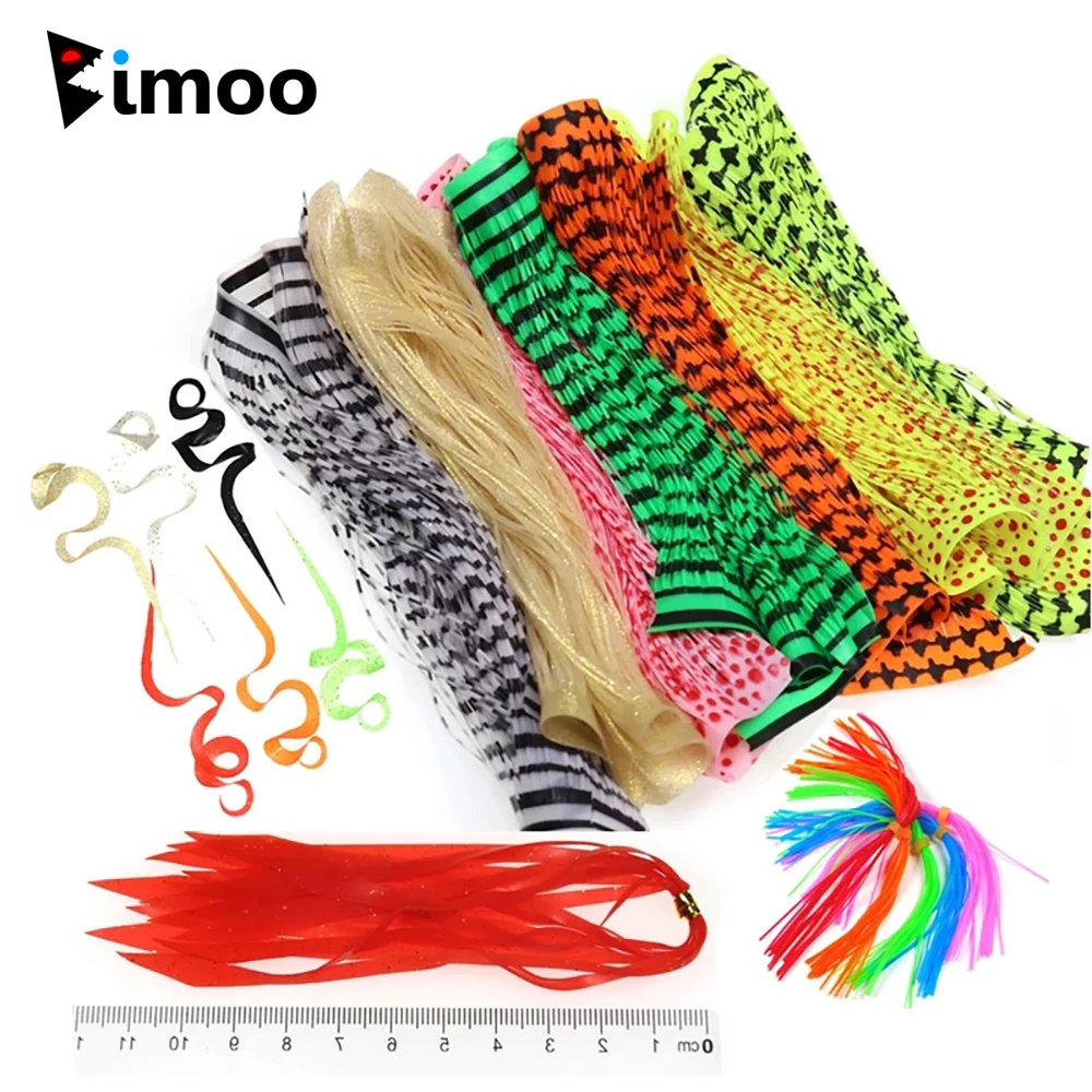 Bimoo Wholesale Saltwater Fishing Silicone Octopus Skirts Streamer for Spinnerbait Buzzbait Rubber Jig Lures Squid Skirts