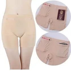 Women's underwear, bamboo fiber safety pants, anti-theft shorts, pocket zipper pants, anti-glare underwear women Safety pants