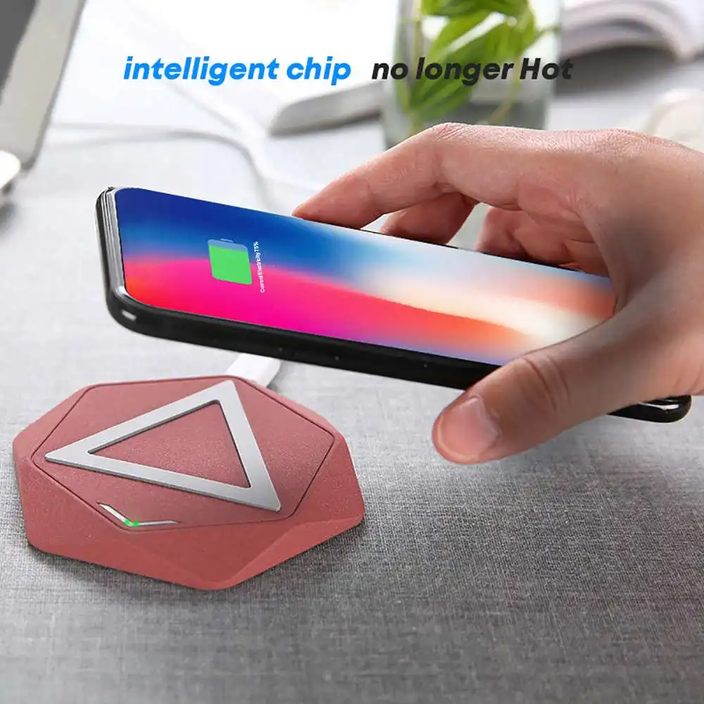 10W Fast Charging Pad Desktop Charger Stand อัจฉริยะสำหรับ IOS Android โทรศัพท์