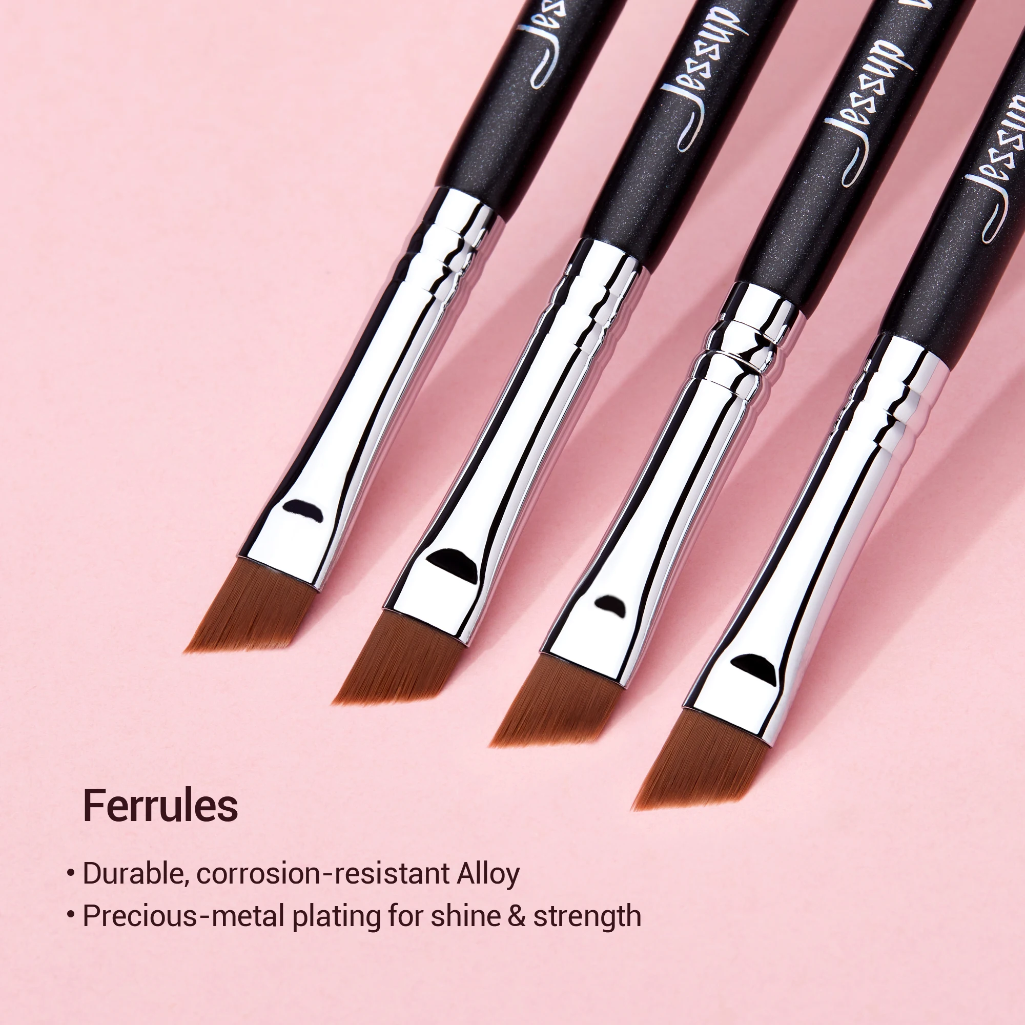 Jessup Eyebrow Brush Makeup Pure Synthetic Ultra-thin-tipped Precision Tapered for Lash Line Wooden S142