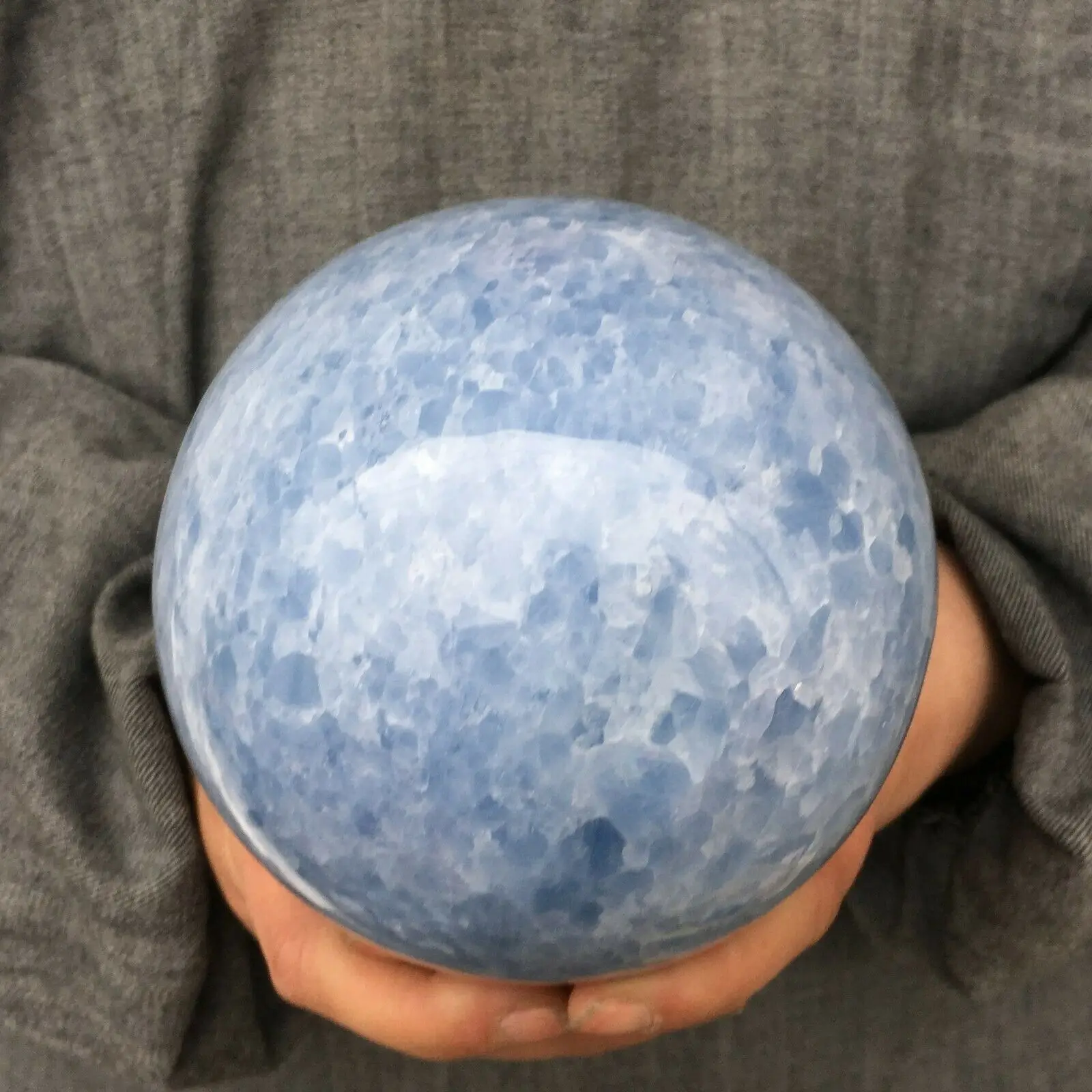 Natural Blue Calcite Quartz Crystal Sphere Ball Healing