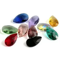 Camal 10Pcs 22mm 0.86inch Teardrop K9 CRYSTAL Beads Chandelier Pendant Prisms Part Lamp Jewelry Making Hanging Crafts Home Decor