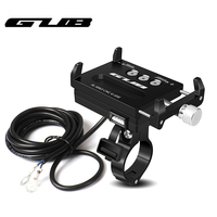 GUB Aluminum USB Rechargeable Motorcycle Bike Phone Mount With Power Conversion Function Support GPS For 4.0-6.7 inch Phone
