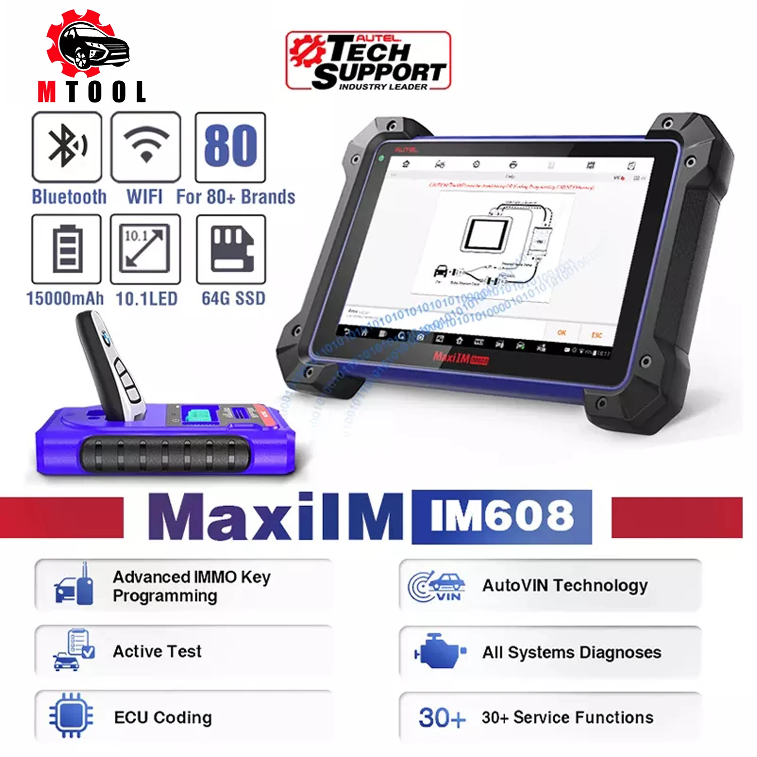 Autel MaxiIM IM608 Diagnostic Tool ALL Key Lost Programmer IMMO Programming ECU Coding Key Programming ECU Programming PK IM508