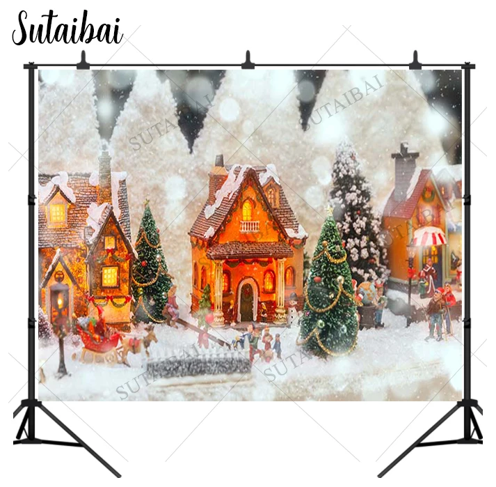 Kerst Hout Gnome Achtergrond Voor Fotografie Bevroren Cabine Vakantie Sneeuwvlok Sneeuw Dag Verjaardagsfeestje Fotografie Achtergrond