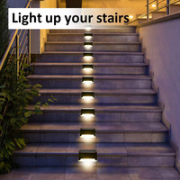 4/8/12/16/20 PCS Solar Step Stair Light White RGB Outdoor Waterproof Led Fence Decoration Lighting For Patio Stairs Garden Yard