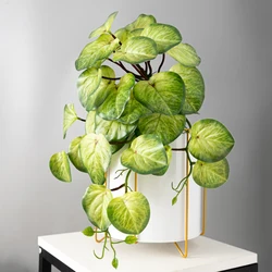 45cm Fake Hanging Plants Artificial Leaves Rattan Faux Grass Vine Plastic Begonia Leafs Wall Lianas Plants for Desk Bonsai Decor