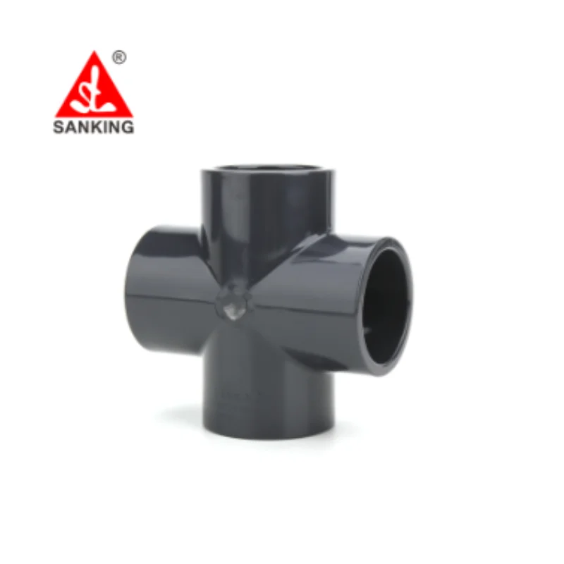 Free shipping Sanking 20-63mm PVC Cross Joint Pipe Fitting PVC