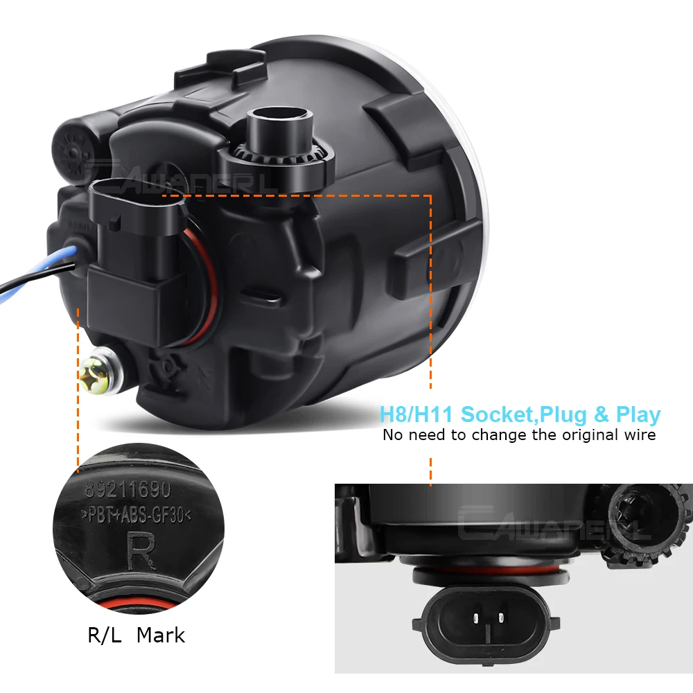 2 Pieces Car Fog Light Assembly LED Angel Eye Daytime Running Light DRL 30W H11 12V For Infiniti QX QX50 QX56 QX70 2006-2014