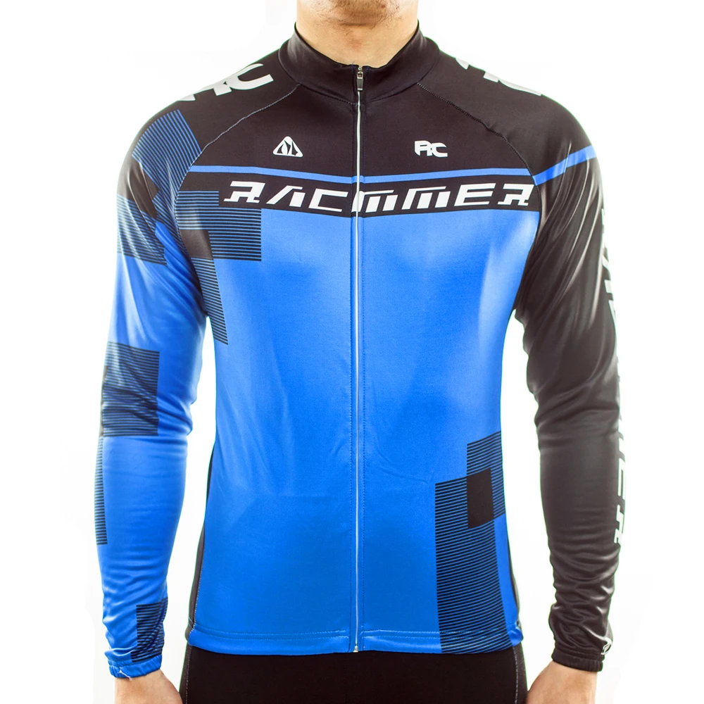 Racmmer 2021 Mens Long Sleeve Cycling Jersey Black Road Bike MTB Clothing Bike Wear Spring Autumn Clothes Kit Bicycle Maillot