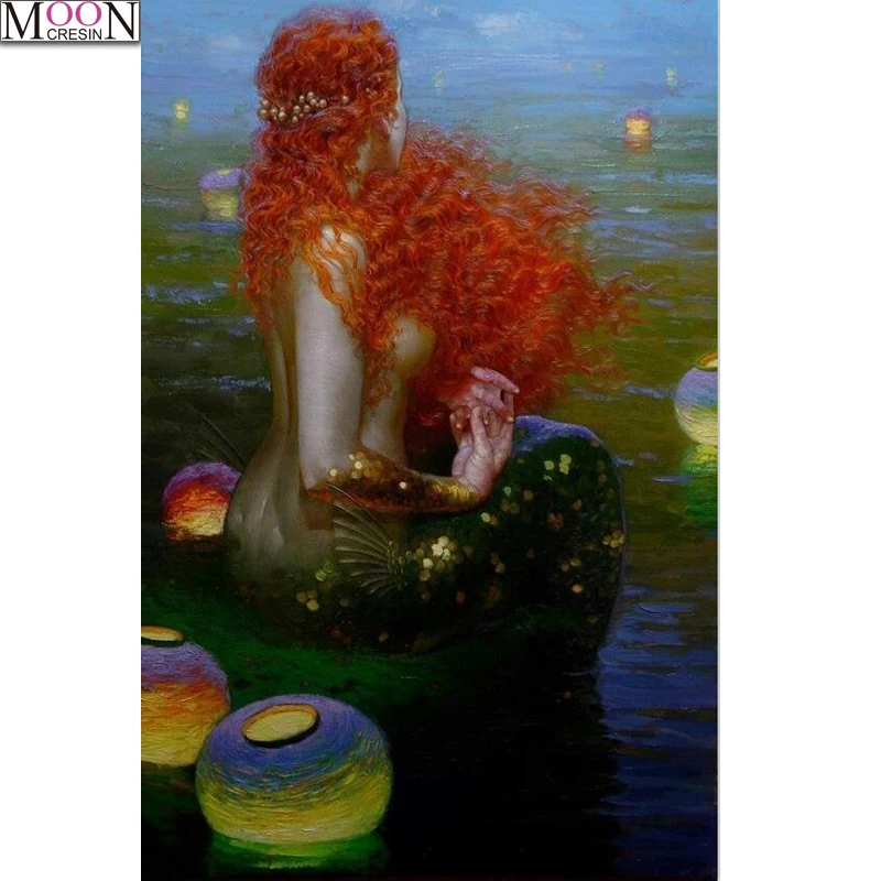 

5D Diy Diamond Painting Cross Stitch Colored Mermaid Embroidery Animal Full Square Round Resin Rhinestone Mosaic Home Decoration