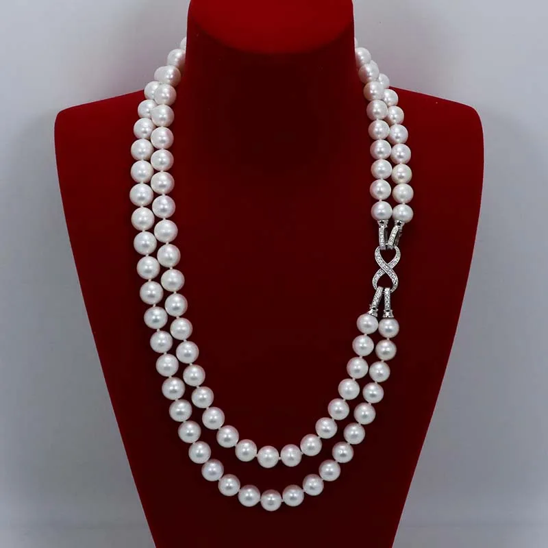 

Selected 8-9mm Pearl Necklace Female S925 Silver Removable Gift for Mom and Girlfriend