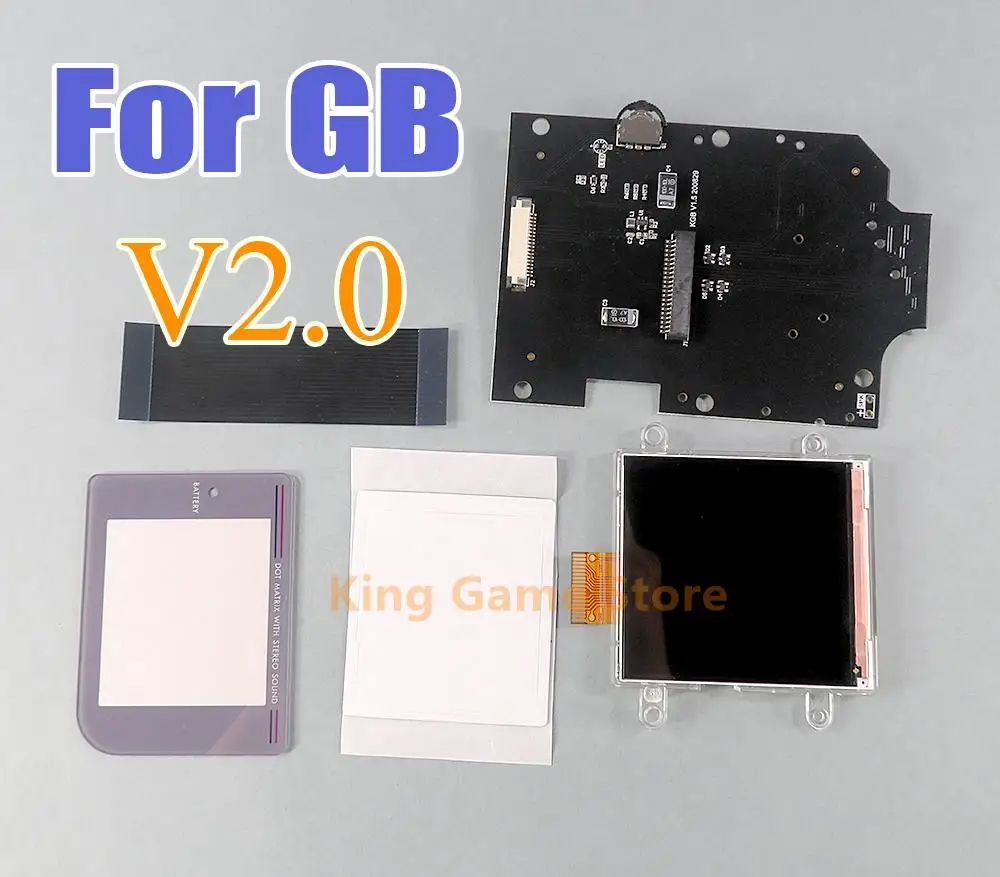 

10sets/lot Highlight V2 IPS Full Screen Kits for GB DMG IPS V2.0 Backlight Brightness LCD Screen 36 retro color combinations