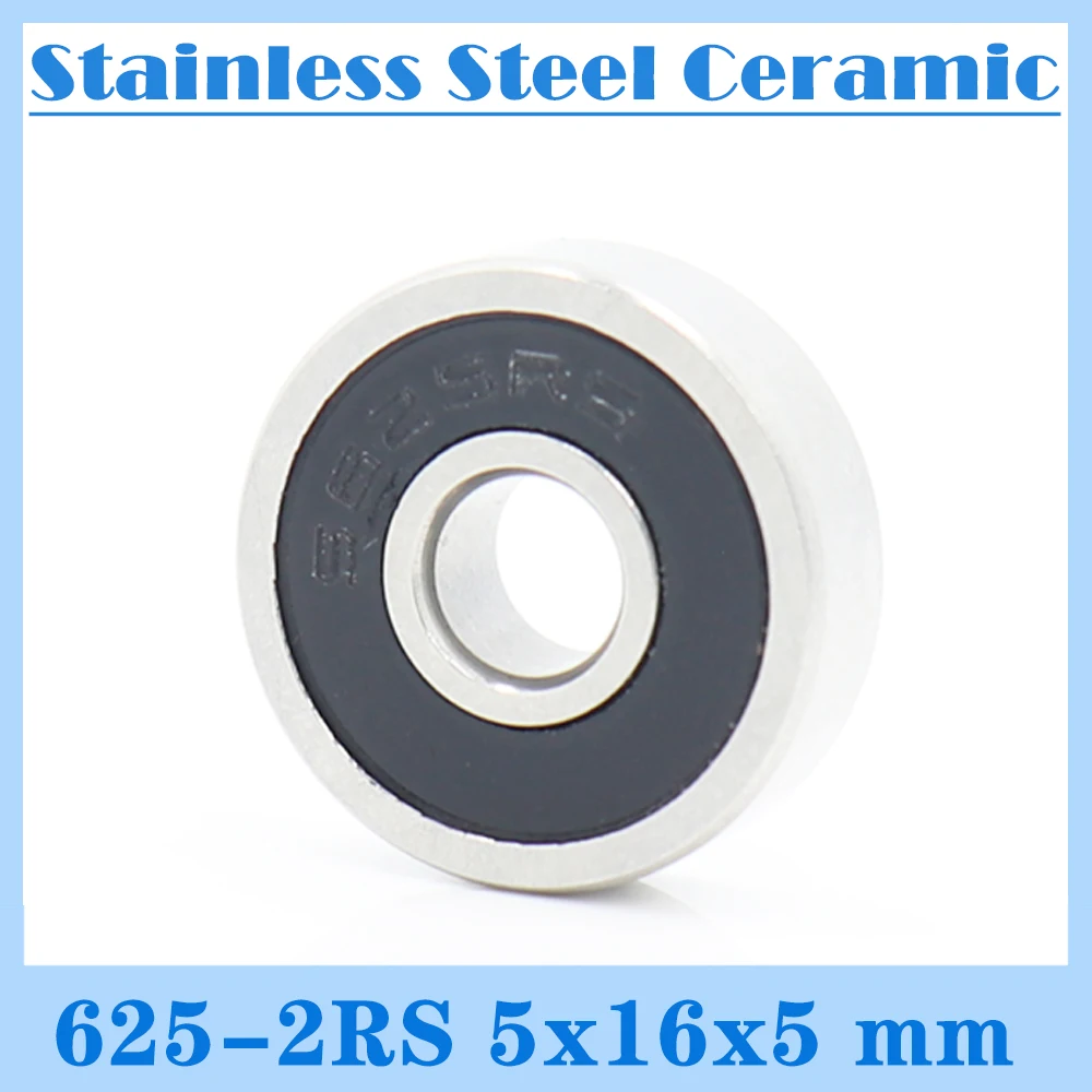 625-RS Bearings ( 1 PC ) 440C Stainless Steel Rings With Si3N4 Ceramic Balls Bearing S625