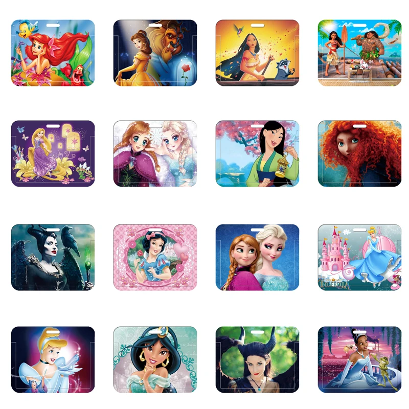 

Disney Pincess Girls Women Name Card Cover Campus Card Bag Card Holder ID Card Case Horizontal Design