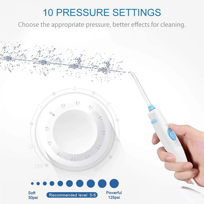 Oral Irrigator Nicefeel 600ML Dental Water Teeth Cleaner 10 Adjustable Pressure Water Flosser for Teeth Cleaning 8 Water Jet Tip