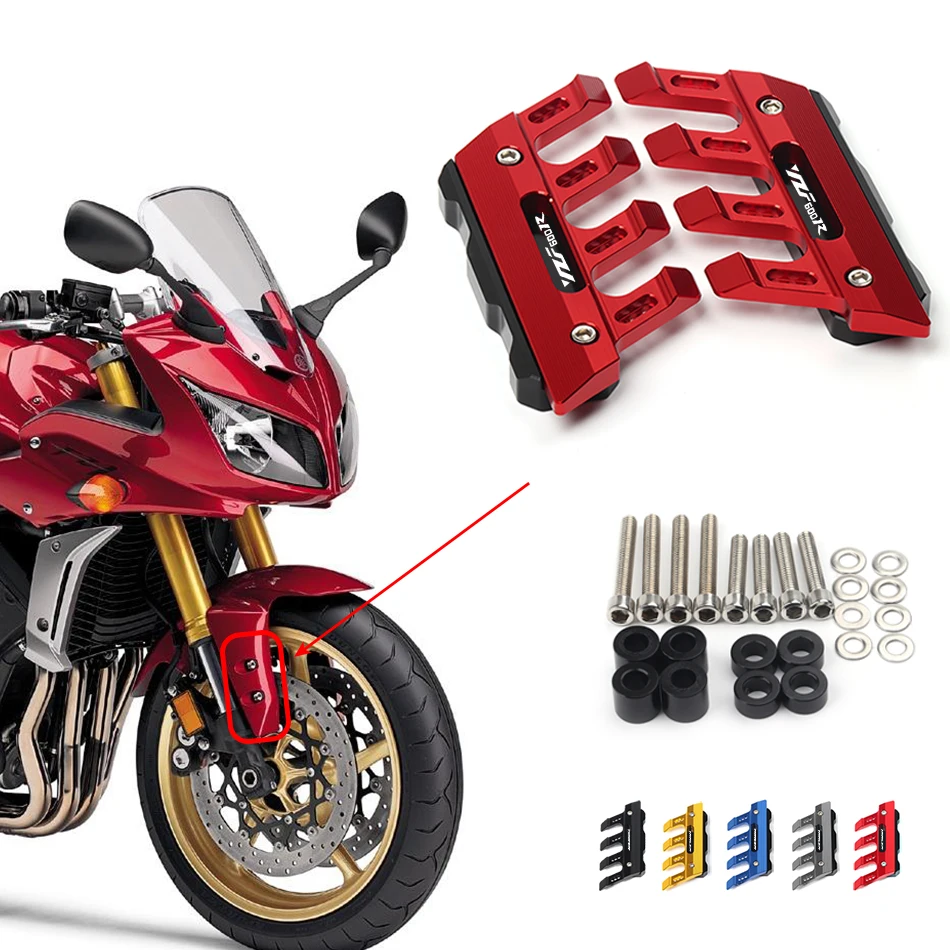 

With Logo For YAMAHA YZF600 YZF600R Motorcycle CNC Accessories Mudguard Side Protection Block Front Fender Anti-Fall Slider