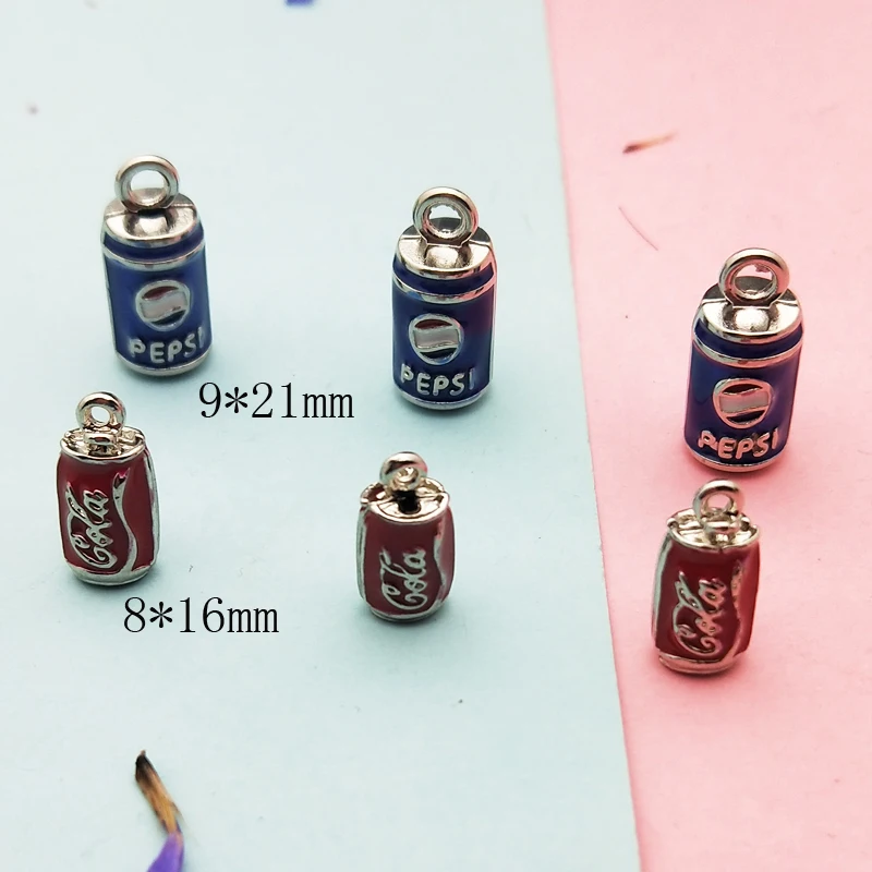 10pcs 3D Cola Drink Bottle Enamel Charms Drop Oil Alloy Pendants Beverage Floating DIY Earring Bracelet Jewelry Accessory YZ748