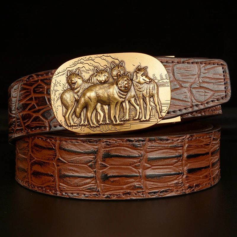 High Quality Businessmen Belts Automatic Retro Classical Brand Designer Belt for Men Luxury Genuine Leather Men Belts Waistband