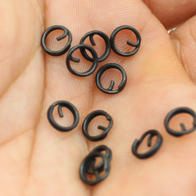 20PCS Carp Fishing Rig Rings Q Shaped Round Hair Rig Blow Back Rig Ring Quick Change Swivel Clips Micro Carp Fishing Accessories