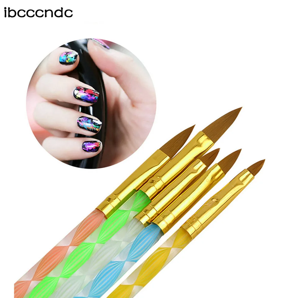 

5PCS/set Nail Art Brush Tools Set Acrylic UV Gel Painting Drawing Brushes Pens Brush Kit Dotting Tool For Decorations