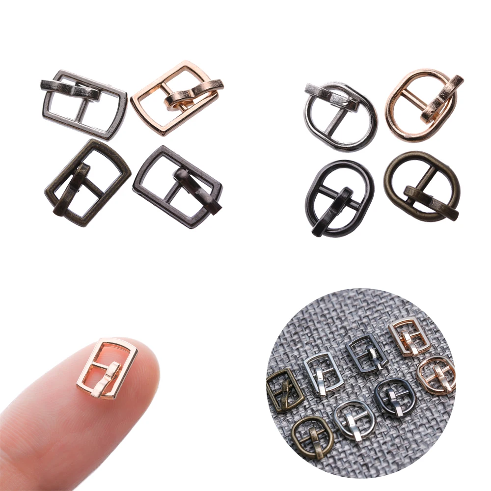 12 pçs 4.5/5.5mm mini sacos de boneca fivela ultra-pequeno tri-glide fivelas de cinto diy artesanal boneca brinquedo sapatos roupas acessórios de costura