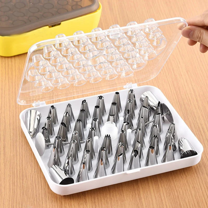 55-Piece Baking Tool Set, 52-Head Decorating Nozzle Set, Stainless Steel Butter Cookie Squeezing Nozzle DIY Cake Decorating Tips