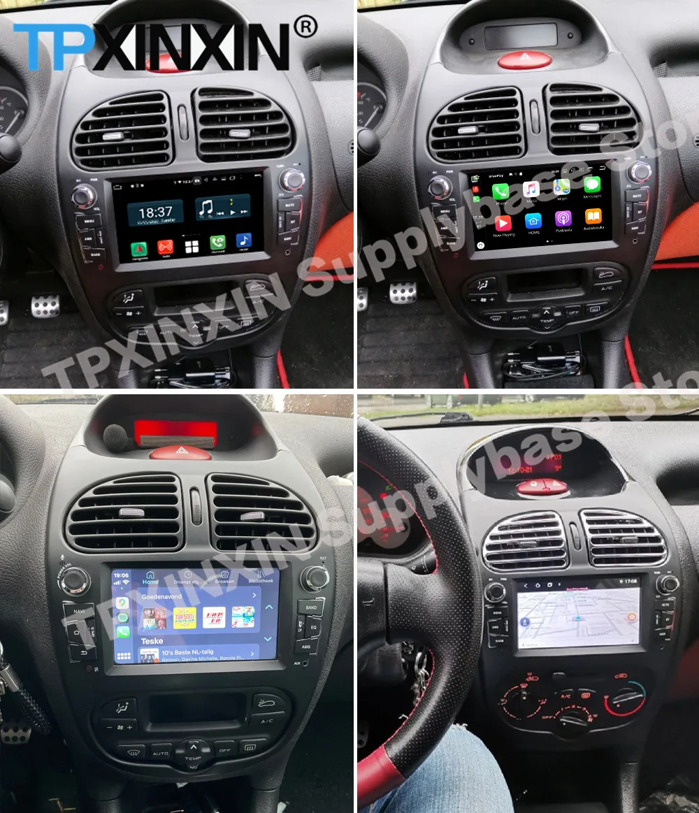Автомагнитола 2 Din, стереомагнитофон Android 10 для Peugeot 206 2000 2001 2002 2003 2004 2005 2006 2007 2008 2009-2016, головное устройство с GPS