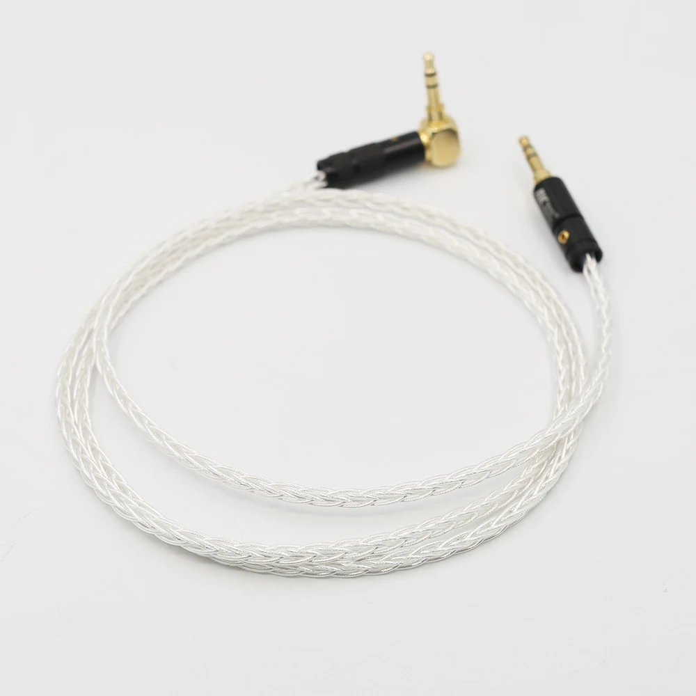 8-жильный посеребренный 3,5 мм Удлинительный аудиокабель 3,5 мм Прямоугольный для прямых мужских наушников гарнитура AUX
