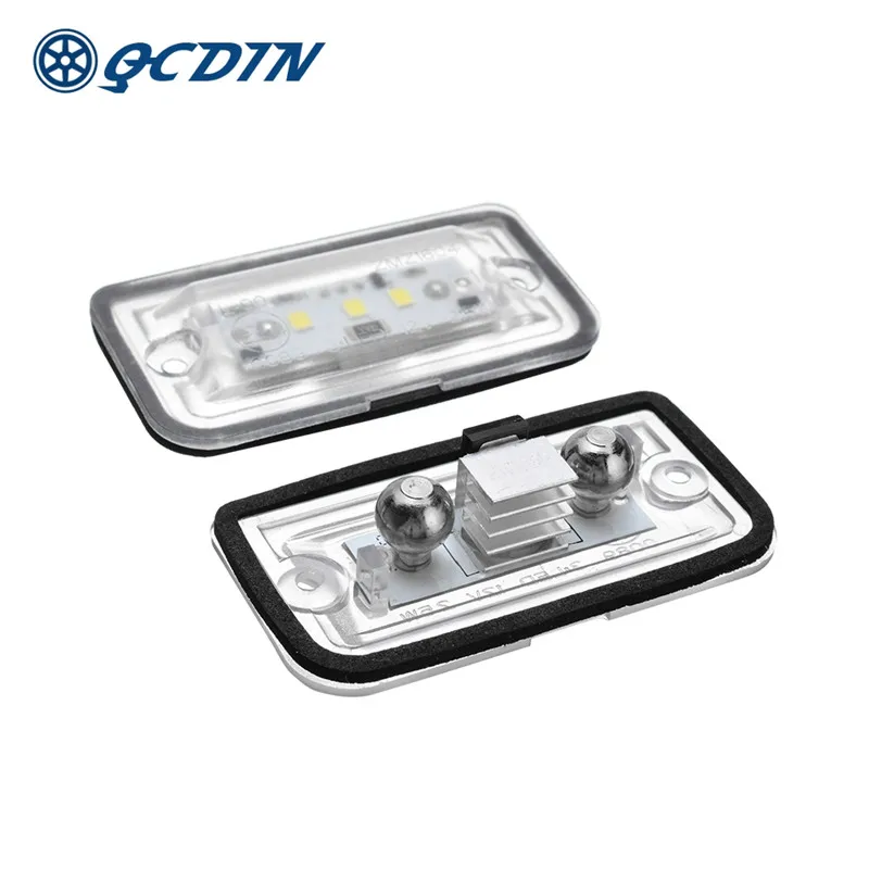 QCDIN for Mercedes Benz LED Canbus Car License Plate Lights 3 SMD 6000K White for Benz W203 W209 A209 C209 R230